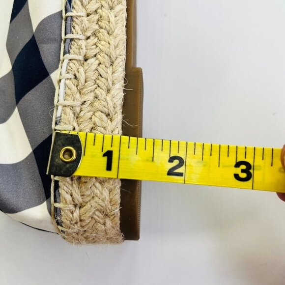 Draper James Georgia Wedge Espadrilles Women's Size 10 Navy, White Ankle Tie - Picture 13 of 13